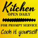 Kitchen Open Daily Stencil Boyama Şablonu