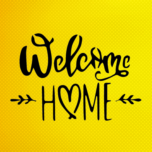 Welcome Home Stencil Boyama Şablonu