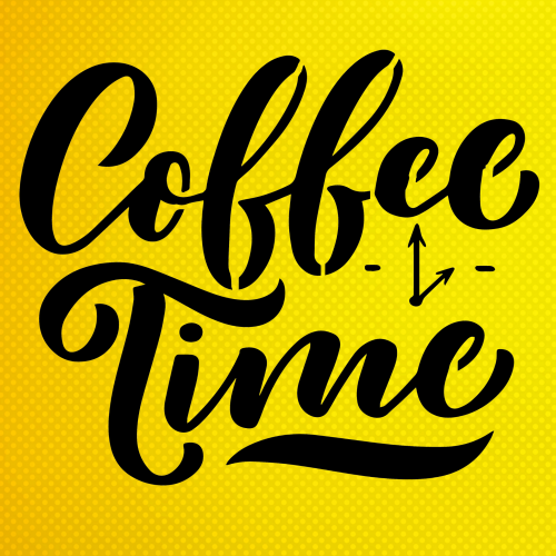 Coffee Time Stencil Boyama Şablonu