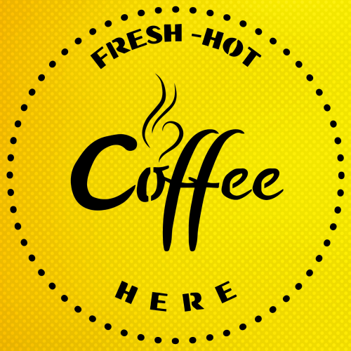 Fresh Hot Coffee Here Stencil Boyama Şablonu