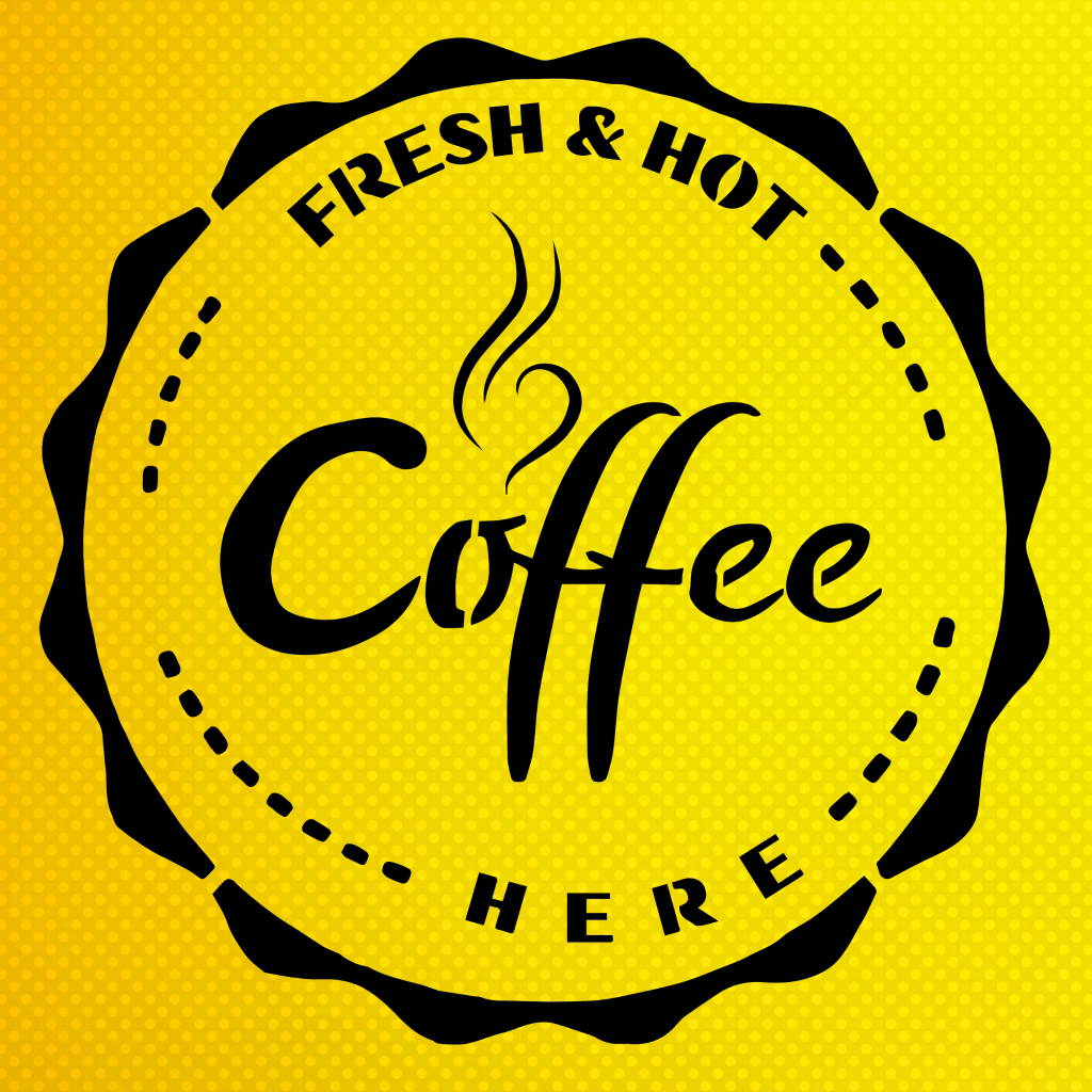 Fresh Hot Coffee Here Stencil Boyama Şablonu