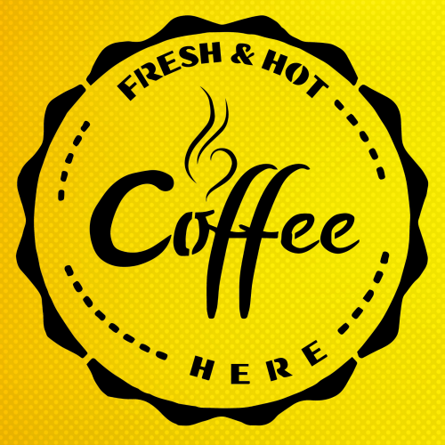 Fresh Hot Coffee Here Stencil Boyama Şablonu