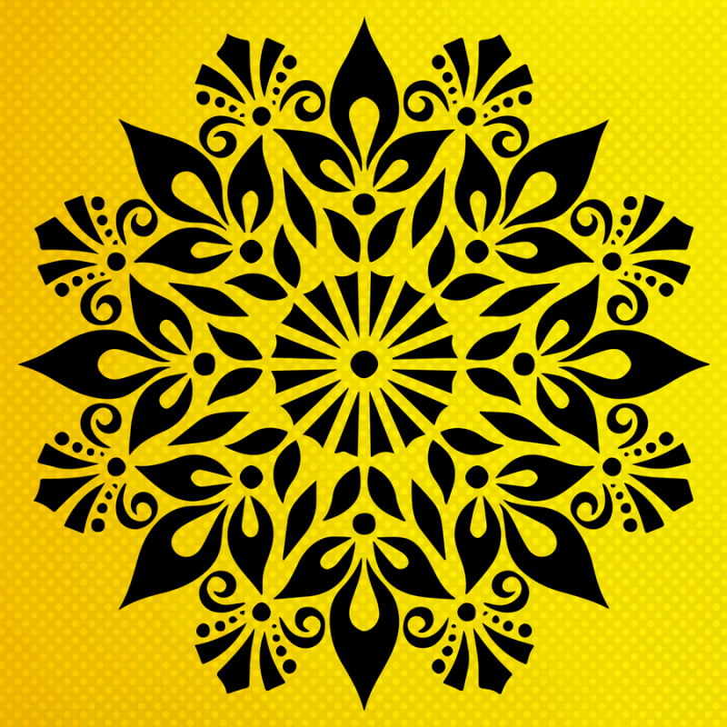 Mandala Desen Stencil Şablon