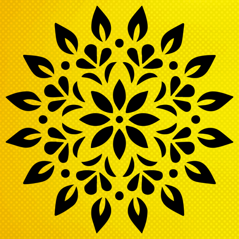 Mandala Desen Stencil Şablon