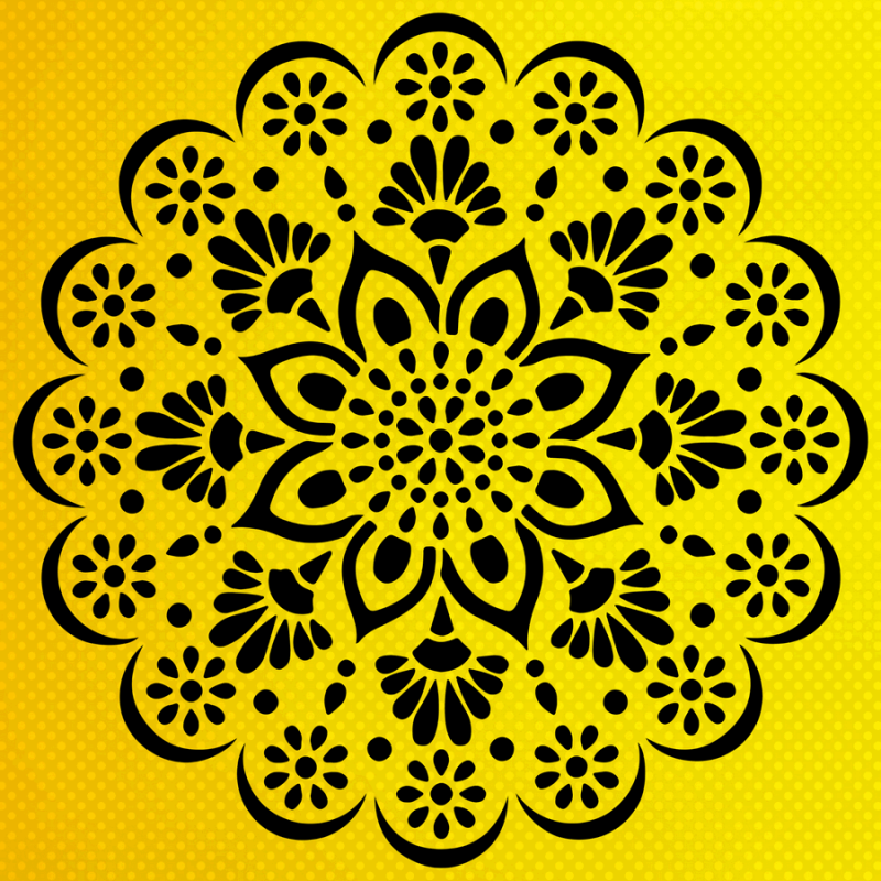 Mandala Stencil Şablon Mandala Stencil