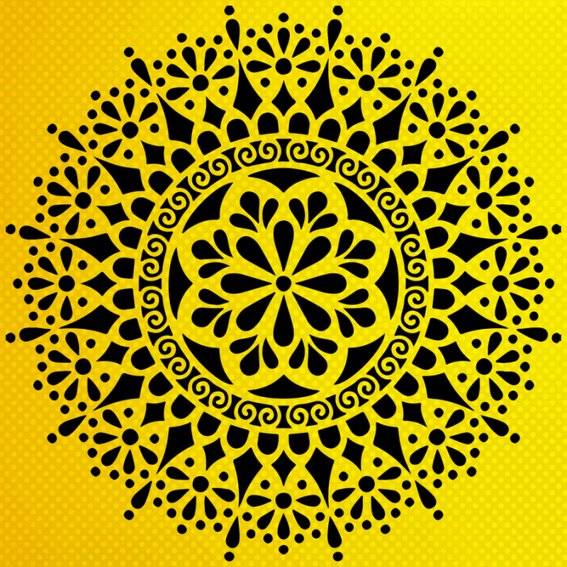 Mandala Stencil Şablon Mandala Stencil