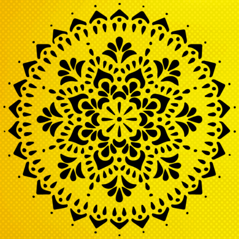 Mandala Stencil Şablon Mandala Stencil