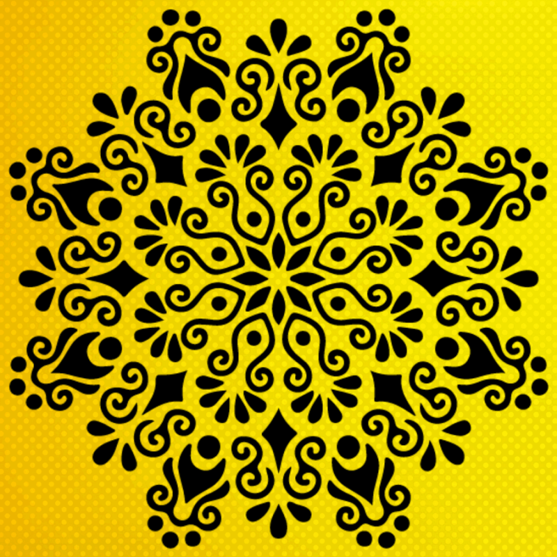 Mandala Desen Stencil Şablon