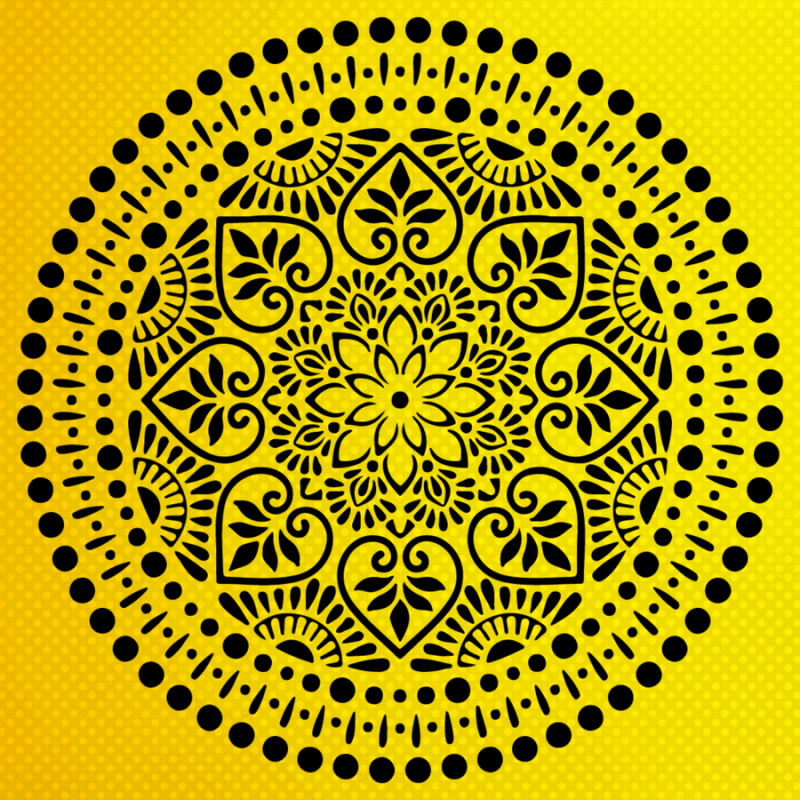 Mandala Stencil Şablon Mandala Stencil