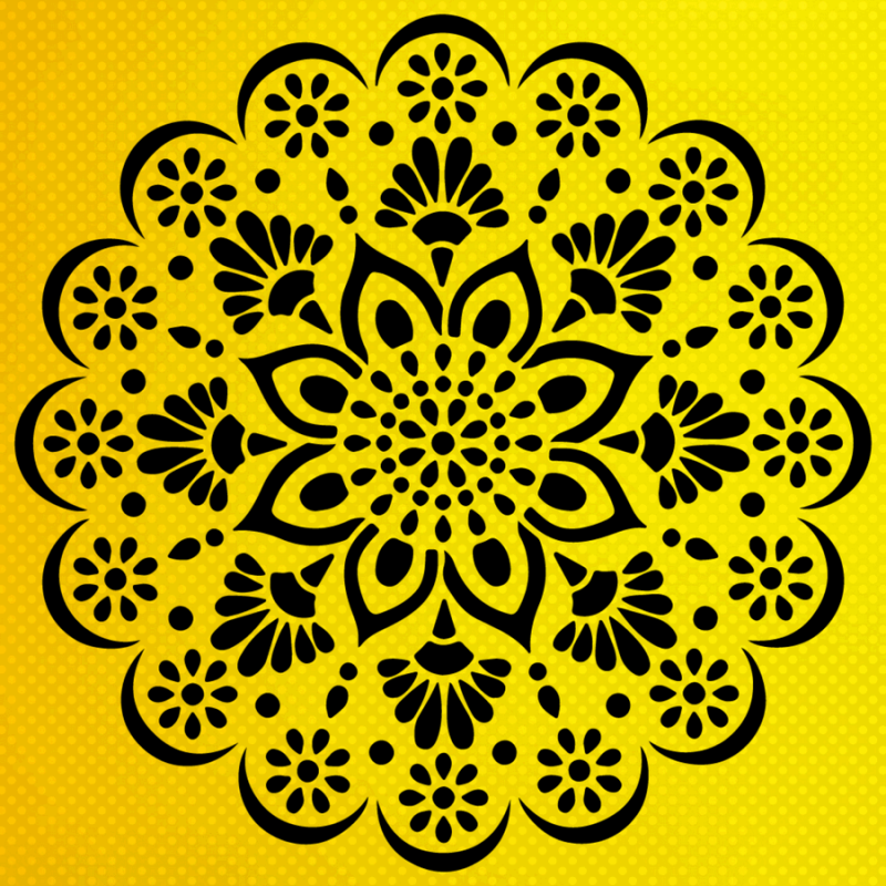 Mandala Stencil Şablon