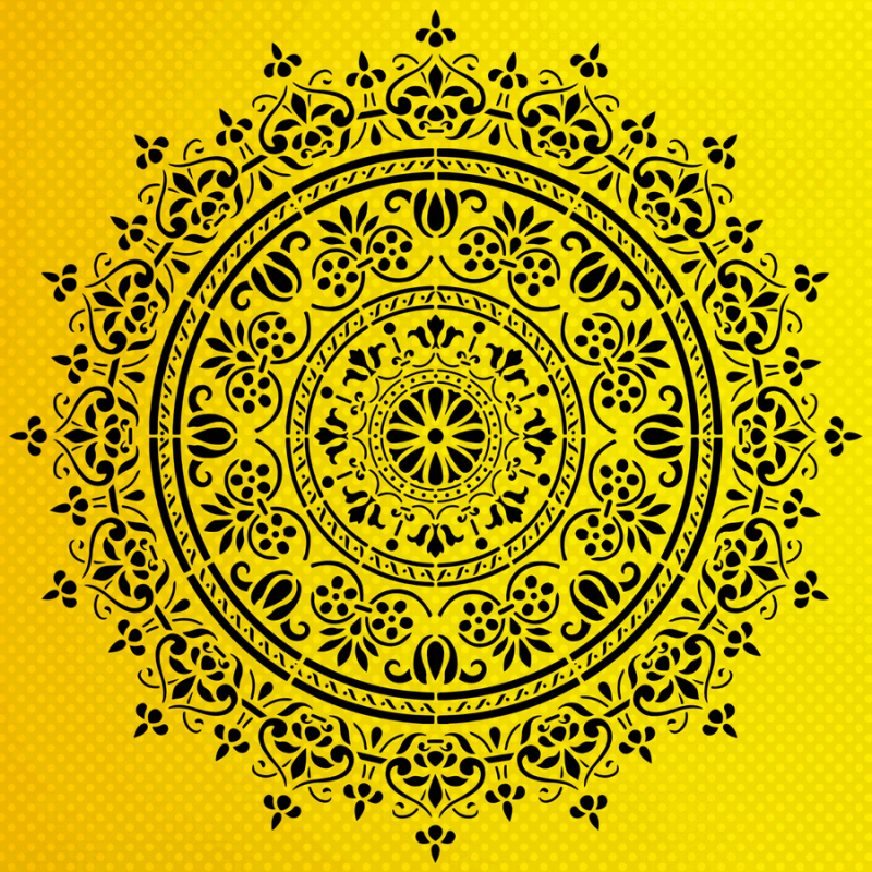 Mandala Desen Stencil Şablon