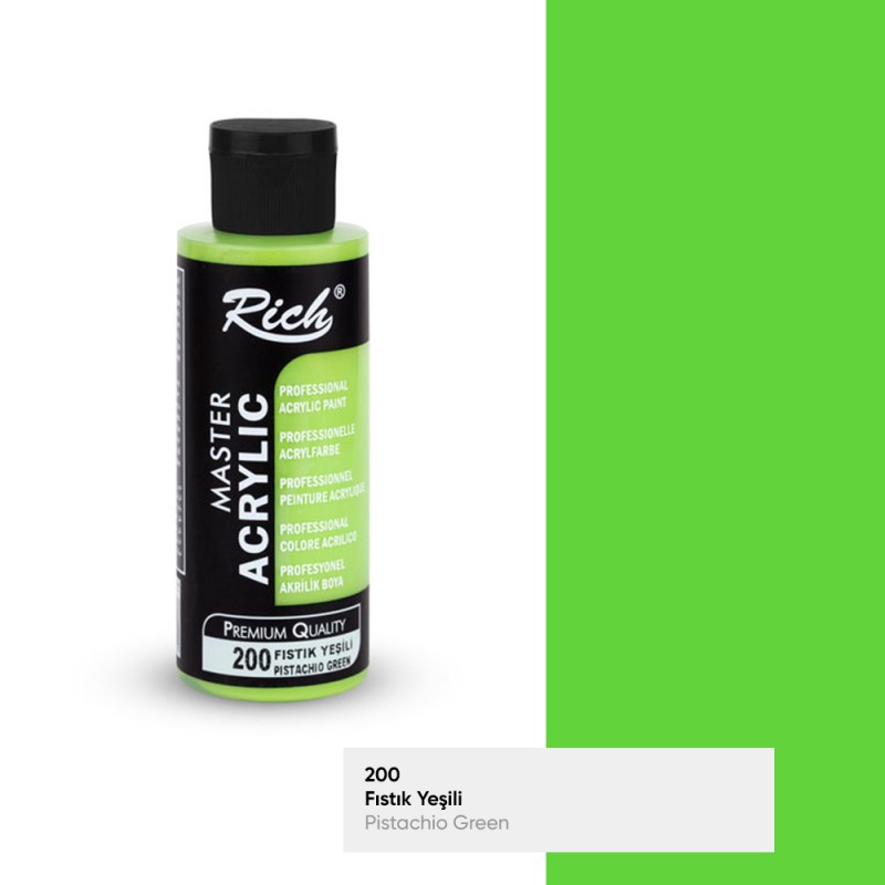 Rich Master Akrilik Boya 200 Fıstık Yeşili 120 cc Rich Master Akrilik Boya 200 Fıstık Yeşili 120 cc