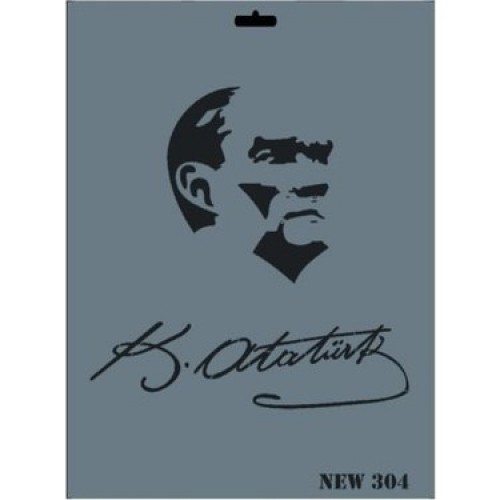 Rich Stencil Mustafa Kemal Atatürk Desenli Boyama Şablonu New 304