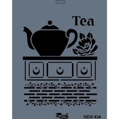 Rich Stencil Çay Tea Deseni Boyama Şablonu 25x35 New 434