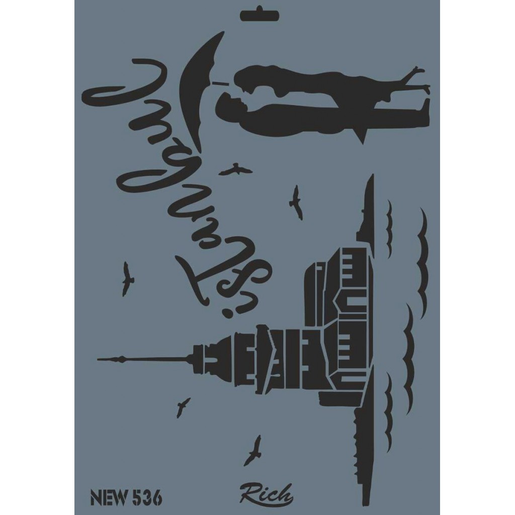 Rich Stencil Istanbul Desenli Boyama Şablonu 25x35 New 536