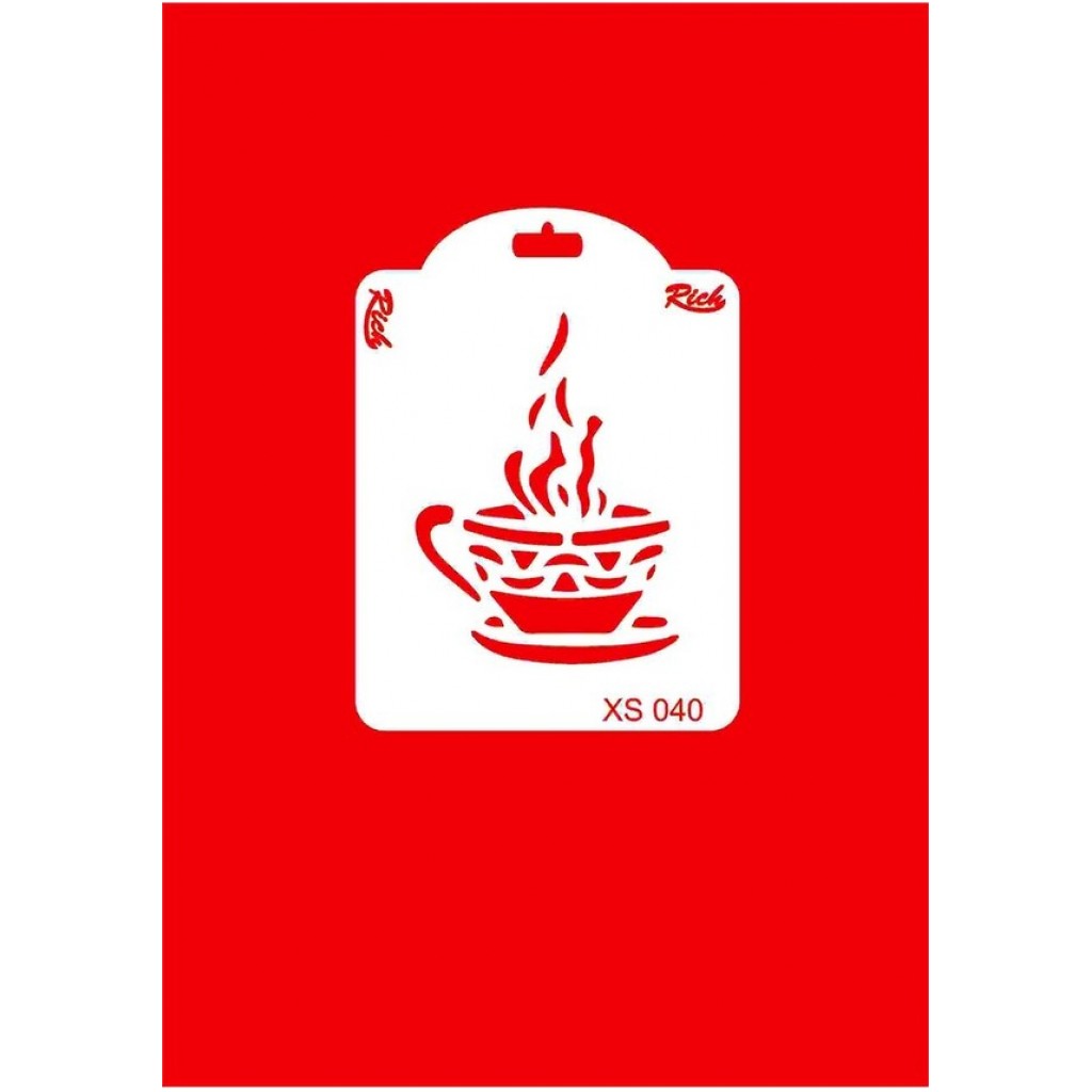 Rich Stencil Kahve Desenli Şablon XS040 14x10