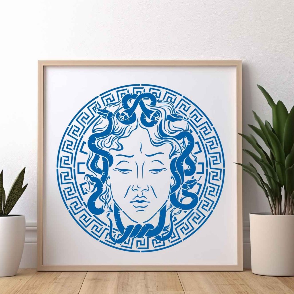 Medusa Deseni Stencil Şablon