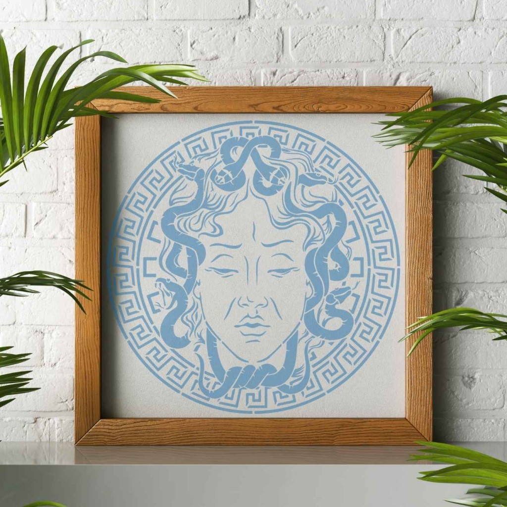 Medusa Deseni Stencil Şablon