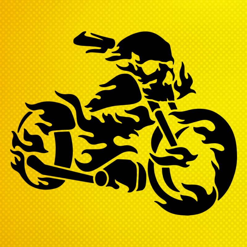 Kurukafa Motosiklet Stencil Şablon Kurukafa Motosiklet Stencil Şablon