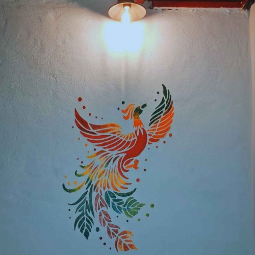 Anka Kuşu Deseni Stencil Şablon Anka Kuşu Deseni Stencil Şablon