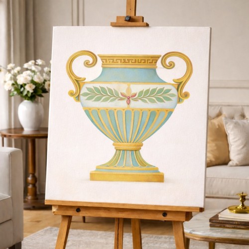 Antik Vazo Stencil Şablon