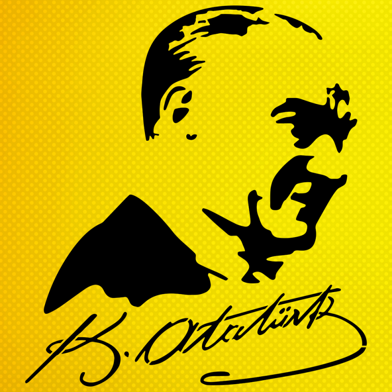 Atatürk Stencil Şablon Boyama Kalıbı Atatürk Stencil Şablon Boyama Kalıbı