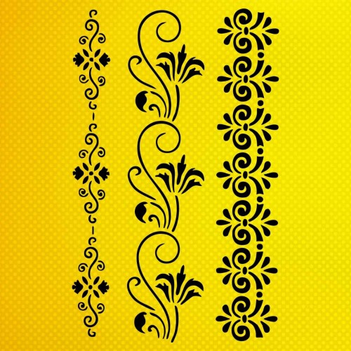 Ahşap Mobilya Bordür Kenar Desen Stencil Şablon