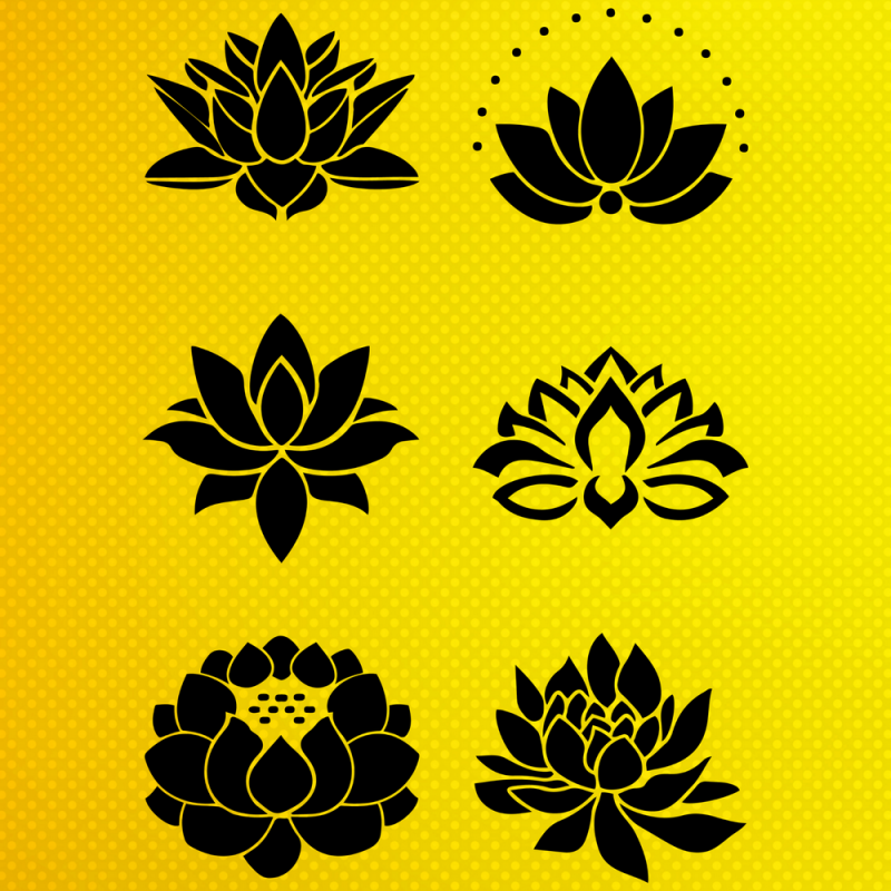 Lotus Çiçeği Stencil Lotus Çiçeği Stencil