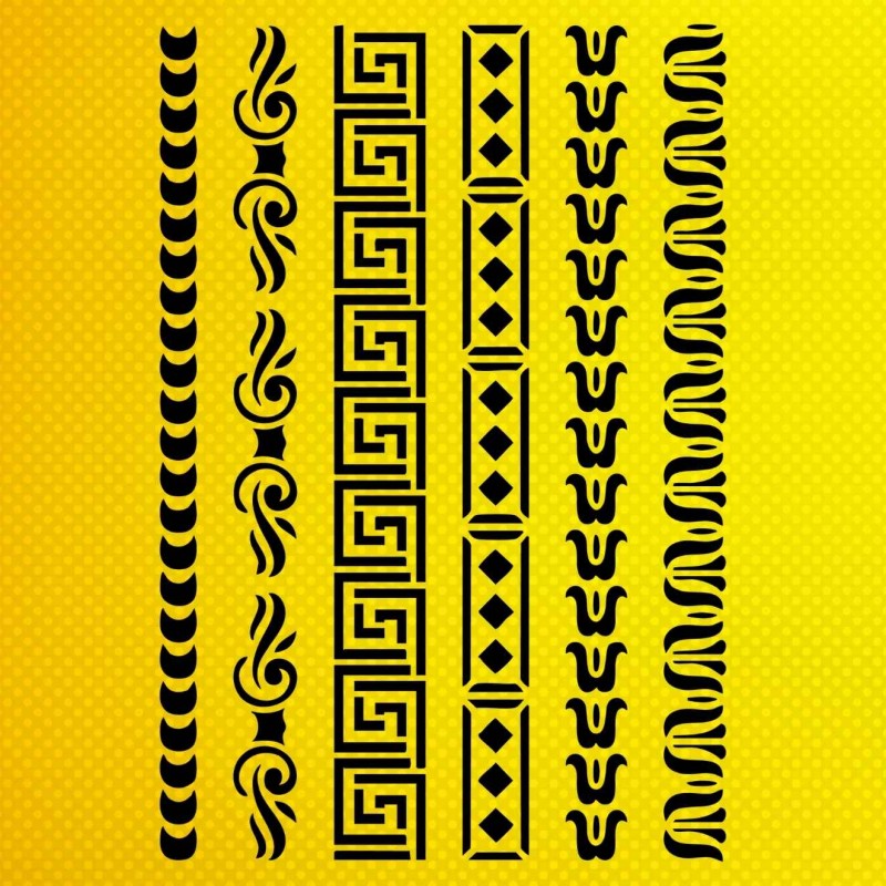 Etnik Desen Bordür Kenar Stencil Şablon Etnik Desen Bordür Kenar Stencil Şablon
