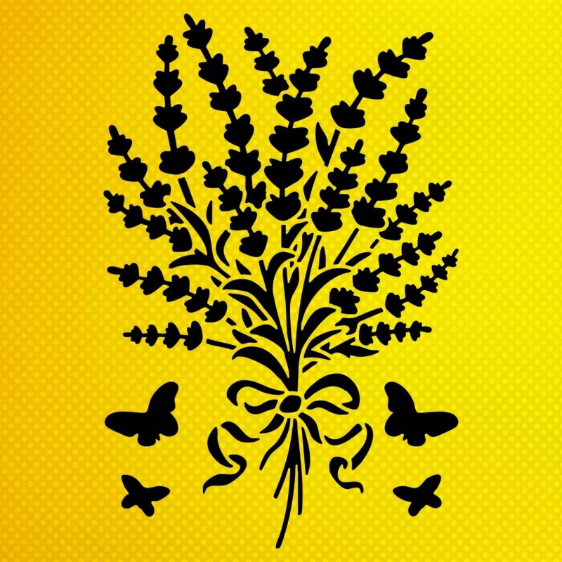Lavanta Çiçeği Stencil Şablon Lavanta Çiçeği Stencil Şablon