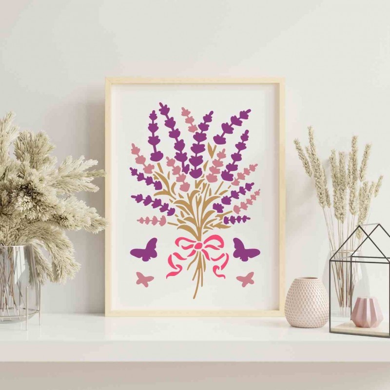 Lavanta Çiçeği Stencil Şablon Lavanta Çiçeği Stencil Şablon