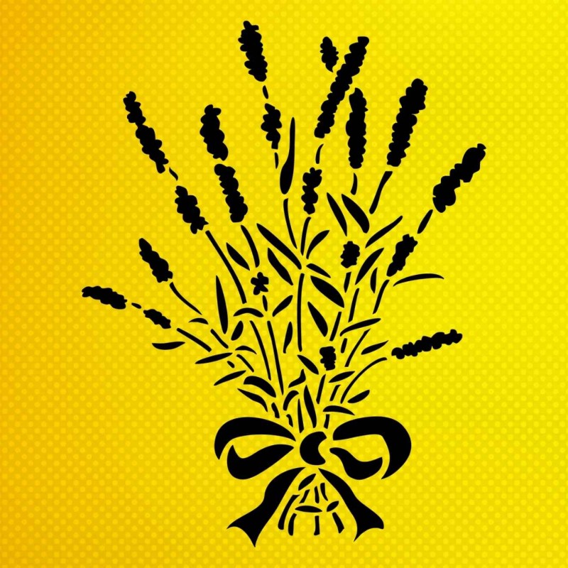 Lavanta Çiçek Deseni Stencil Şablon Lavanta Çiçek Deseni Stencil Şablon