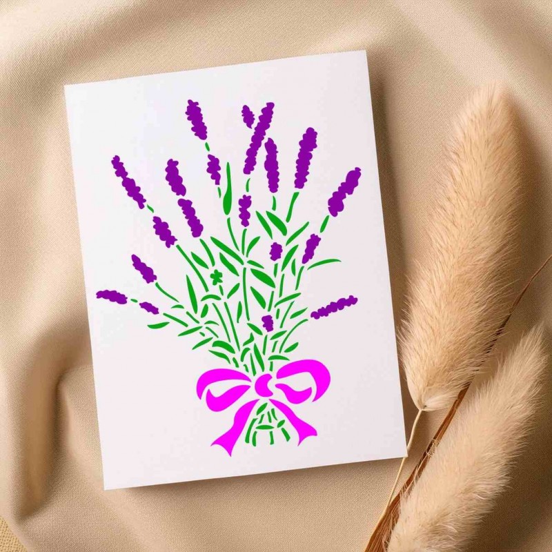 Lavanta Çiçek Deseni Stencil Şablon Lavanta Çiçek Deseni Stencil Şablon