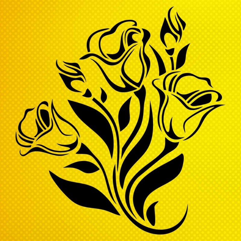 Lale Deseni Stencil Şablon Lale Deseni Stencil Şablon
