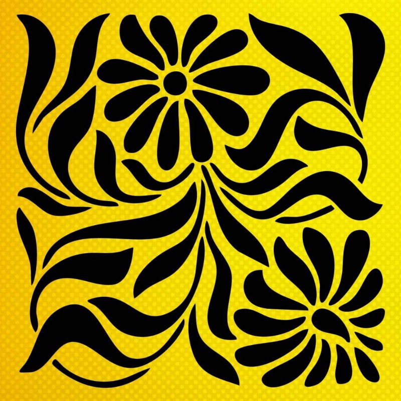 Papatya Çiçek Deseni Stencil Şablon Papatya Çiçek Deseni Stencil Şablon