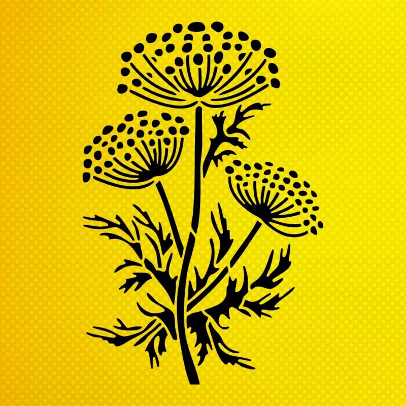 Rezene Otu Stencil Şablon Rezene Otu Stencil Şablon