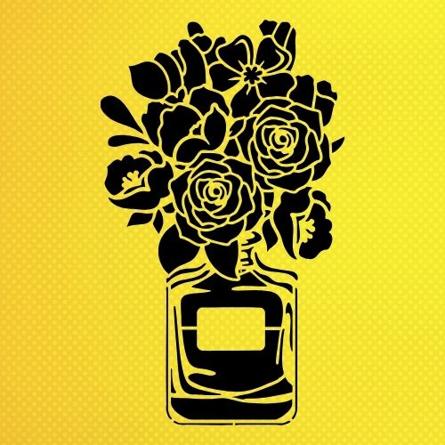 Çiçek Desenleri Stencil Şablon