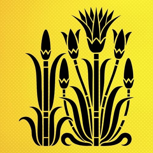Lotus Çiçeği Stencil Şablon