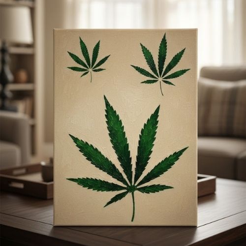 Kenevir Yaprağı Stencil Şablon