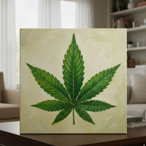 Kenevir Yaprağı Deseni Stencil Şablon