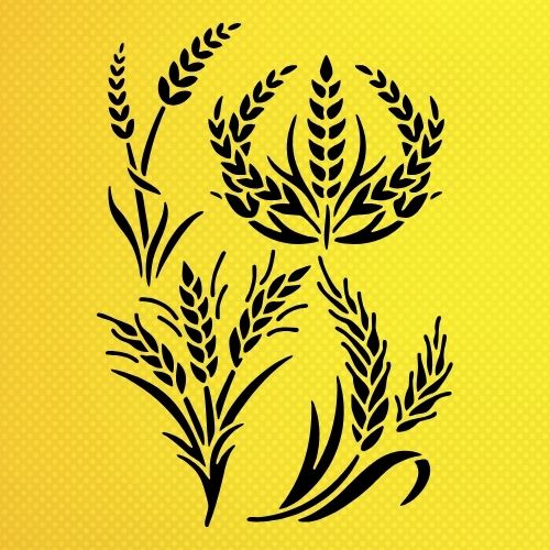 Buğday Başağı Stencil Şablon