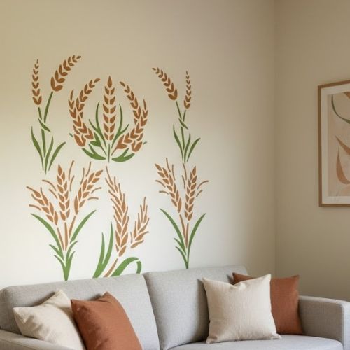Buğday Başağı Stencil Şablon