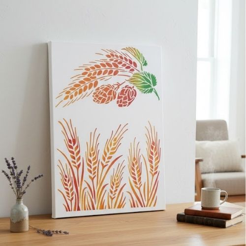 Başak Deseni Stencil Şablon