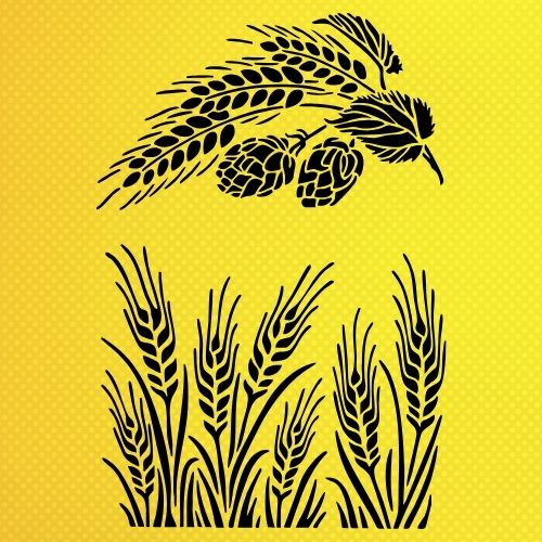 Başak Deseni Stencil Şablon