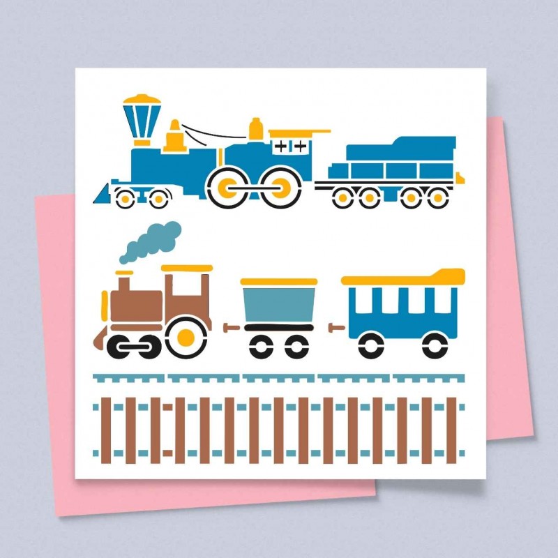 Çocuk Odası Tren ve Ray Stencil Şablon Çocuk Odası Tren ve Ray Stencil Şablon