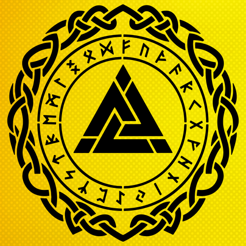 Viking Valknut Stencil Şablon