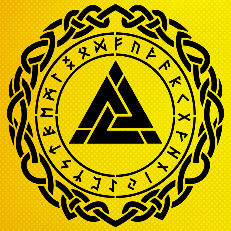 Viking Valknut Stencil Şablon Viking Valknut Stencil Şablon