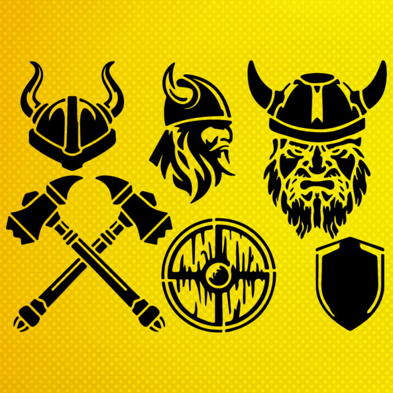 Viking Savaşçı Stencil Şablon Viking Savaşçı Stencil Şablon