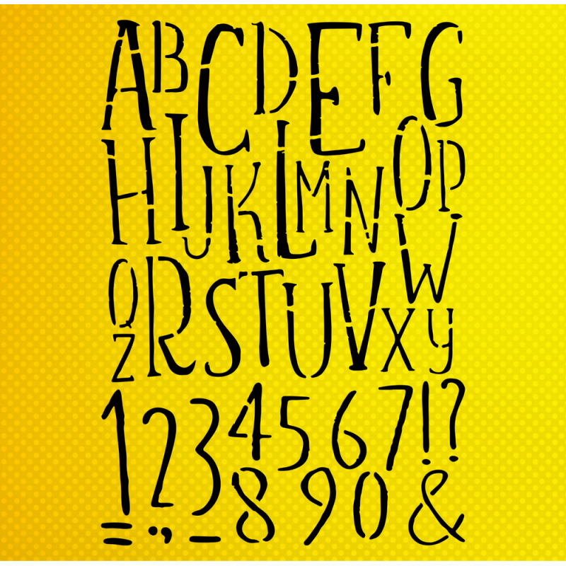 Grunge Harf Stencil Şablon Grunge Harf Stencil Şablon