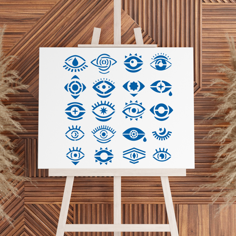 Nazar Göz Deseni Stencil Şablon Nazar Göz Deseni Stencil Şablon